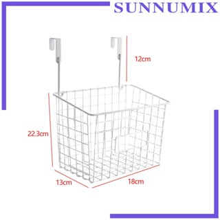 [Sunnimix] ตะกร้าเก็บของ แบบโลหะ พร้อมตะขอแขวน สําหรับห้องน้ํา ห้องนั่งเล่น