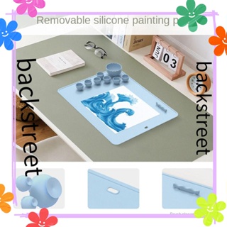 BACKSTREET Silicone Painting Mat Art Non-Stick Artist Mats Creater Mat Ink Blending with Water Cup and Paint Holder