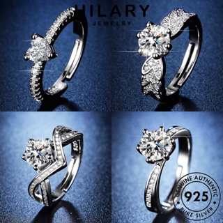 HILARY JEWELRY เรียบง่าย มอยส์ซาไนท์ไดมอนด์ แฟชั่น ผู้หญิง Silver เกาหลี 925 เครื่องประดับ เครื่องประดับ แท้ เงิน ต้นฉบับ แหวน M069