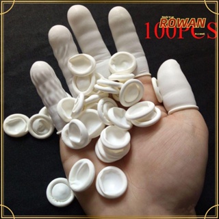 Rowans ถุงมือป้องกันนิ้วมือ แบบธรรมชาติ สําหรับทําเล็บ 100 ชิ้น