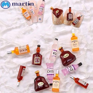 Martin อุปกรณ์ตกแต่งเล็บ รูปขวดไวน์แดง สไตล์เรโทร DIY