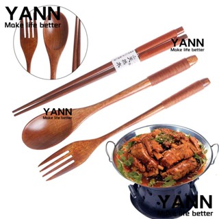 Yann1 ชุดช้อน ส้อม ตะเกียบ แบบพกพา ธรรมชาติ