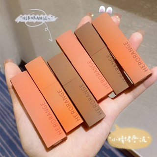 Herorange ลิปสติก เนื้อแมตต์กํามะหยี่ ติดทนนาน ไม่จางหาย คุณภาพสูง