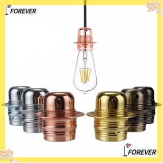 Forever ซ็อกเก็ตไฟเซรามิคอัลลอย พร้อมแหวน แกนเซรามิค Edison E27 สไตล์เรโทร อุปกรณ์เสริม สําหรับโคมไฟ DIY