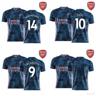 เสื้อกีฬาแขนสั้น ลายทีมชาติฟุตบอล Arsenal Away Lacazette Ozil Aubameyang พลัสไซซ์ PG1 GP1 2020-2021