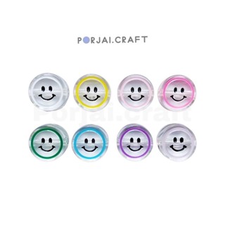 ลูกปัดใสหน้ายิ้ม Smiley face beads 20mm