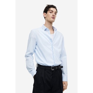 H&amp;M เสื้อเชิ้ตยืดหยุ่นได้ทรงสลิมฟิต Man Slim Fit Stretch shirt 0841808_1