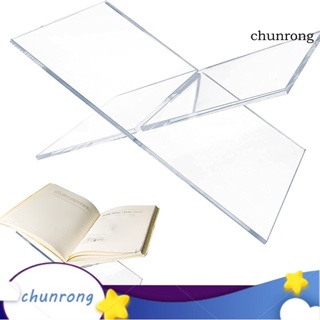 Chunrong ขาตั้งหนังสือ นิตยสาร อะคริลิคใส มองเห็นง่าย ประกอบง่าย สําหรับจัดระเบียบโต๊ะอ่านหนังสือ