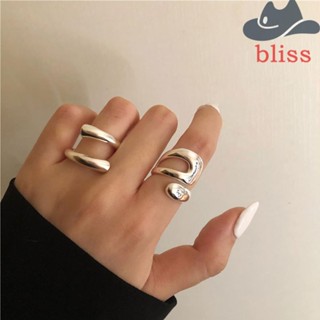 Bliss แหวนแฟชั่น แฮนด์เมด ทรงโค้ง ไม่สม่ําเสมอ เครื่องประดับ