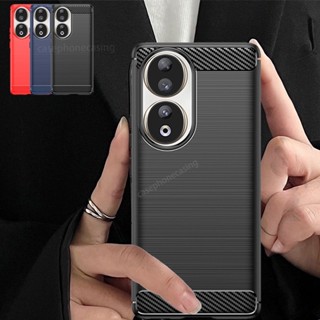 เคสโทรศัพท์มือถือ ยางซิลิโคน คาร์บอนไฟเบอร์ กันกระแทก สําหรับ Honor 90 Pro Plus 5G 2023 Honor90Pro Honor90