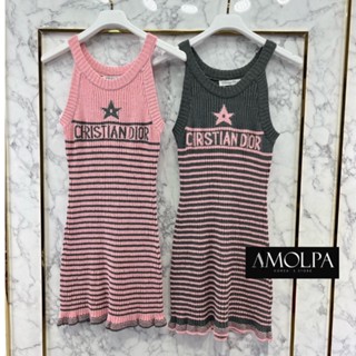 2สี ♥ เช็คสินค้าก่อนสั่ง DRESS DIOR KNIT เดรสสายเดี่ยว เดรส ไหมพรม ผ้าใส่สบาย ไม่หนาเกิน ไม่บางเกินไป ดิออร์