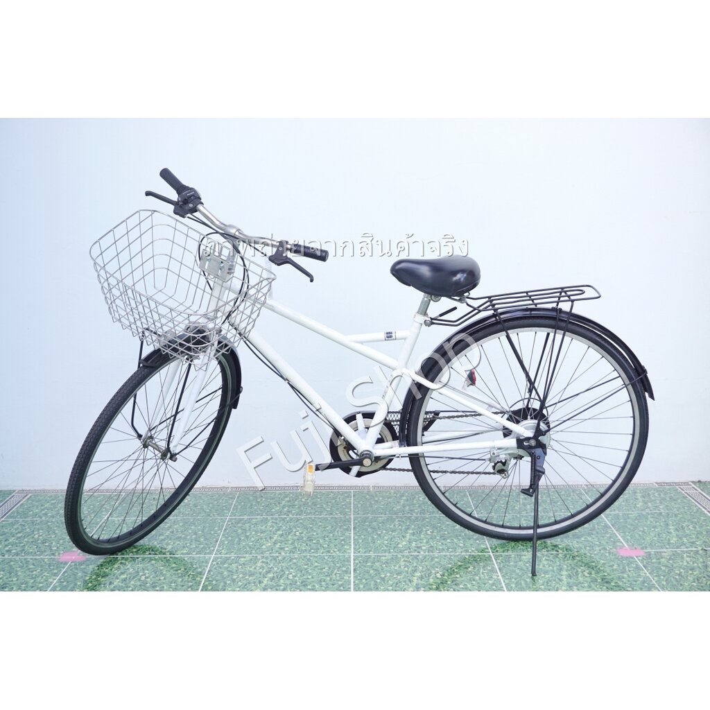 จักรยานแม่บ้านญี่ปุ่น - ล้อ 27 นิ้ว - มีเกียร์ - สีขาว [จักรยานมือสอง]
