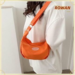 Rowans กระเป๋าสะพายไหล่ ผ้าแคนวาส ทรงเกี๊ยว น้ําหนักเบา สีพื้น เรียบง่าย สําหรับผู้หญิง