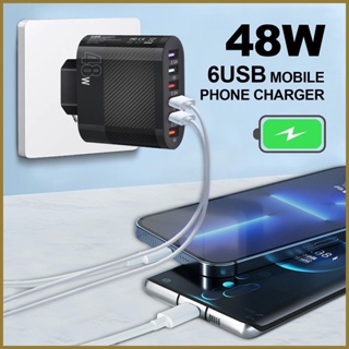 อะแดปเตอร์ชาร์จ USB 6 พอร์ต 48W 3.5A สําหรับแท็บเล็ต โทรศัพท์มือถือ