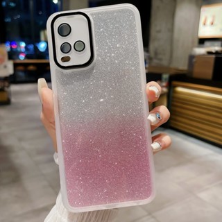 เคสโทรศัพท์ซิลิโคน TPU แบบนิ่ม กันกระแทก ป้องกันเลนส์กล้อง แต่งกลิตเตอร์ ไล่โทนสี สําหรับ Vivo Y21 Y21t Y21a Y21s Y33s Y33t 4G 2022 2021