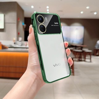 Ybd เคสโทรศัพท์มือถือ ซิลิโคนใส หรูหรา พร้อมฟิล์มเลนส์ กันตก สําหรับ Vivo Y16 Y02S Y22 Y22S