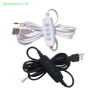 Greatshore อะแดปเตอร์สวิตช์เปิดปิด พาวเวอร์ซัพพลาย DC 5V LED หรี่แสงได้ พอร์ต USB