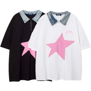 Beicsong เสื้อโปโล แขนห้าส่วน อินเทรนด์จีน เข้าได้กับทุกชุด สไตล์ฮาราจูกุ แฟชั่นฤดูร้อน สําหรับเด็ก 2023