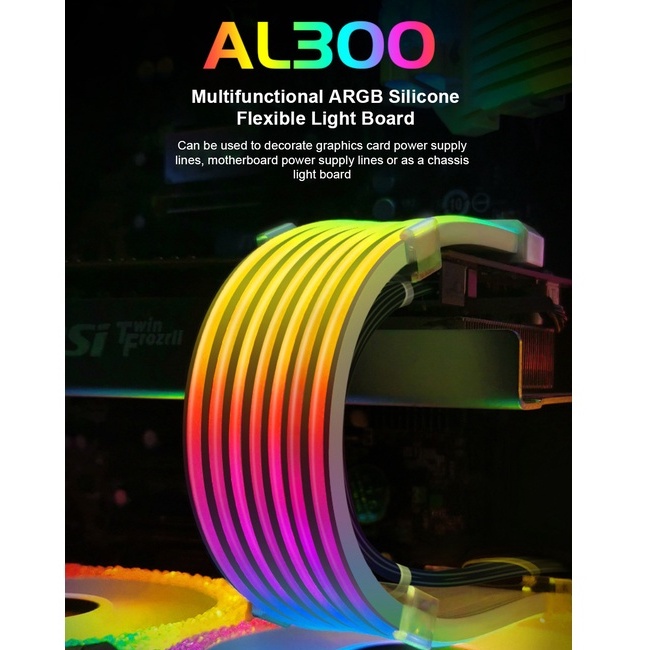 Coolmoon ไฟARGB สำหรับติดกับสายไฟคอมพิวเตอร์ รุ่นAOSOR AL300 5V ARGB Aura Sync