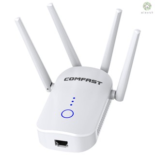 [DZ]COMFAST Cf-wr758ac เครื่องทวนสัญญาณ WiFi 1200Mbps 2.4GHz+5.8GHz ดูอัลแบนด์ พร้อมเสาอากาศ 4 เสา ปลั๊ก UK