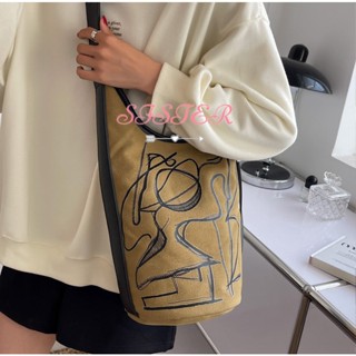 SISTER  กระเป๋าสะพาย ข้าง กระเป๋าผู้หญิงสะพายข้าง 2023 new  High quality Korean Style Unique Beautiful L91TN1E 37Z230910