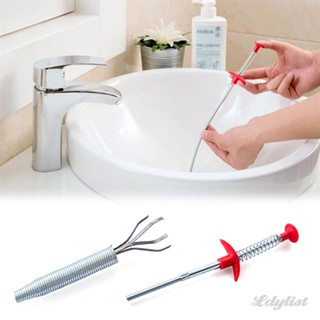 ღ 60cm Sewer Claw Hook Four-claw Extractor Cleaning Floor Drain Hair Grab Hook Hair Catcher Clog Remover Grabber For Shower Drains Bath Basin