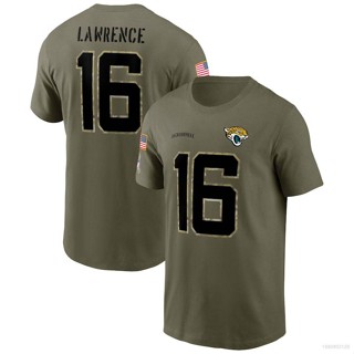 New1 เสื้อยืดลําลอง แขนสั้น คอกลม พิมพ์ลาย NFL Jacksonville Jaguars Game Jersey Lawrence Salute To Service พลัสไซซ์ 2022