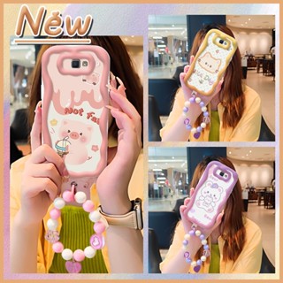 lovely flower Phone Case For Samsung Galaxy J7 Prime/2/2018/ON7 2016/G610F luxurious Soft three-dimensional Wave border