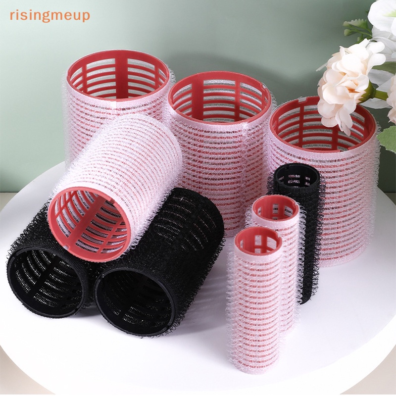 [risingmeup] ชุดลูกกลิ้งผม 6 ชิ้น Self Grip Heatless Hair Curler ขนาดที่แตกต่างกันความร้อน Self-กาว Curling Hairdressing จัดแต่งทรงผมเครื่องมือ