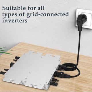 Orichi Machinery สายอินเวอร์เตอร์พลังงานแสงอาทิตย์จอแสดงผลดิจิตอล LED IP65 Waterproof Grid Connected Inverter Cable EU Plug 80‑260V