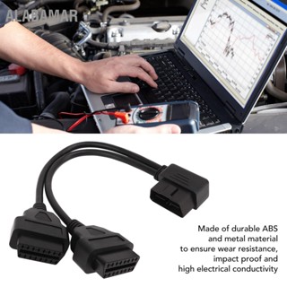 ALABAMAR OBD2 Splitter 1 ใน 2 Y สายต่อขยาย 16Pin รถวินิจฉัย Extender สายไฟอะแดปเตอร์ Fit สำหรับ 12V 24V Obdii พอร์ต