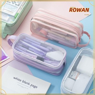 Rowans กระเป๋าดินสอ แบบใส 2 ช่อง ขนาดใหญ่ สําหรับนักเรียน