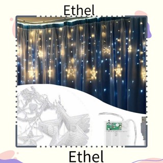 Ethel1 ม่านโคมไฟ LED รูปดาว วิบวับ สําหรับตกแต่งปาร์ตี้คริสต์มาส