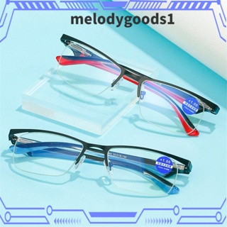 Melodygoods1 แว่นตาอ่านหนังสือแฟชั่น แบบพกพา ป้องกันสายตา กรอบเบาพิเศษ สไตล์วินเทจ