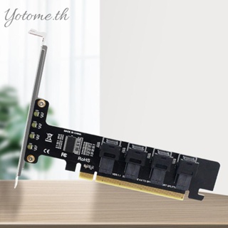 อะแดปเตอร์การ์ดแยก SFF-8643 NVME PCIE SSD PCI-E 16X เป็น 4 พอร์ต U.2 SFF-8643 8639 [Yotome.th]