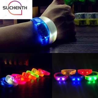 Suchenth กําไลข้อมือ มีไฟกระพริบ LED หลากสี 2 ชิ้น