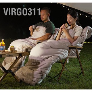  Virgo311 ถุงนอนกลางแจ้งที่อบอุ่นน้ำหนักเบาเครื่องล้างทำความสะอาดได้แบบพกพาถุงนอนตั้งแคมป์สำหรับผู้ใหญ่ฤดูหนาวกาแฟสีเทา