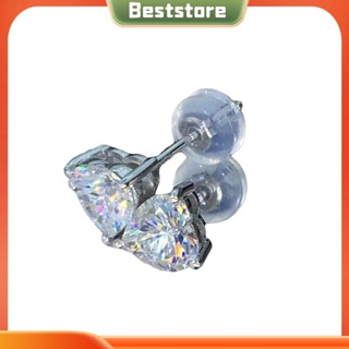 Beststore|  ต่างหูสตั๊ด ฝังเพทาย รูปหัวใจ สีสันสดใส เครื่องประดับ สําหรับผู้หญิง