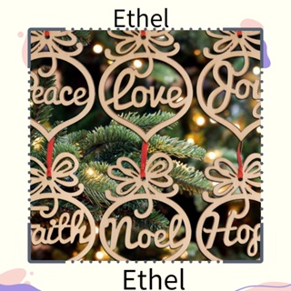 Ethel1 จี้ตัวอักษรไม้ ฉลุลาย สุขสันต์วันคริสต์มาส 6 ชิ้น