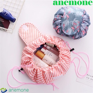 Anemone กระเป๋าเครื่องสําอาง แบบหูรูด พับได้ ขนาดใหญ่ จุของได้เยอะ สําหรับผู้หญิง