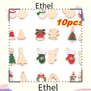 Ethel1 ต่างหู รูปกวาง สโนว์แมน แฮนด์เมด 10 ชิ้น