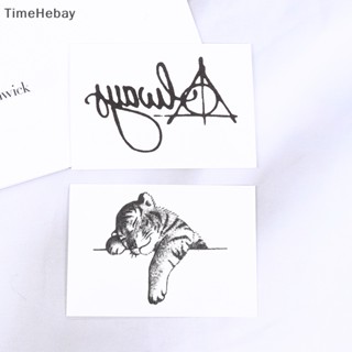 Timehebay สติกเกอร์รอยสักชั่วคราว ลายเสือ ดวงจันทร์ ปลาวาฬ 1 ชิ้น