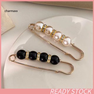 Cx Pin เข็มกลัดไข่มุกเทียม ปรับได้ แวววาว สําหรับผ้าพันคอ เสื้อโค้ท