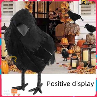 สินค้าพร้อมส่ง Halloween Simulation Crow Display Party Products Halloween Black Crow Slash Plastic Decoration Crow Model amazing_th