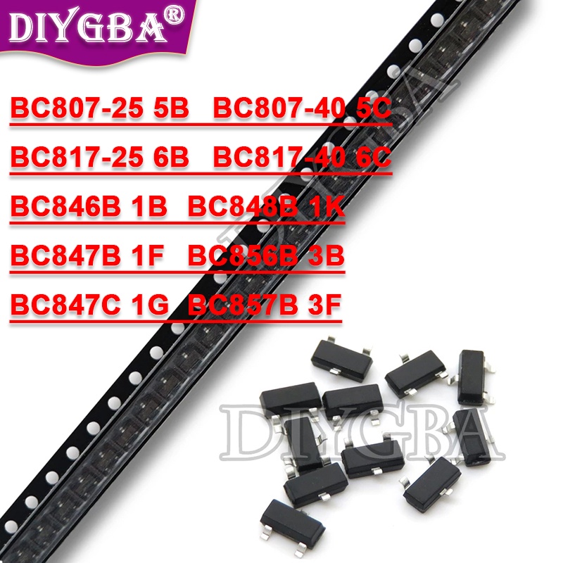 100PCS BC807-25 BC807-40 BC817-25 BC817-40 BC846B BC847B BC848B BC856B BC857B SOT23 BC807 BC807 BC81