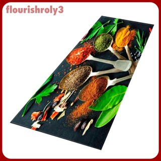 [Flourish] พรมปูพื้น ดูดซับน้ํา ทรงสี่เหลี่ยมผืนผ้า ขนาด 40x120 ซม. 16x47 นิ้ว ล้างทําความสะอาดได้ สําหรับตกแต่งห้องครัว ห้องนั่งเล่น