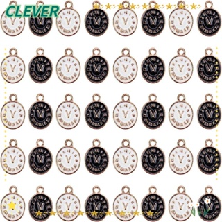 Clever จี้นาฬิกาโลหะ โลหะผสมสังกะสี แฮนด์เมด สีม่วง สีชมพู สีดํา สีฟ้า สีขาว สําหรับทําเครื่องประดับ