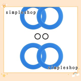 Simple ชุดวาล์วปะเก็นยาง ทรงกลม สีฟ้า ใช้ง่าย แบบเปลี่ยน 4 ชิ้น 7301111-0070A, ชักโครก 4 ถัง