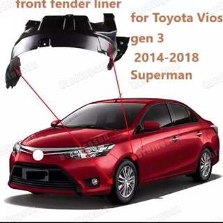 บังโคลนพลาสติก สําหรับ Toyota Vios Third Generation gen 3 2014 2015 2016 2017 2018