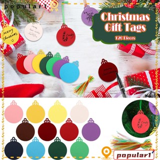 POPULAR จี้ป้ายฉลากคริสต์มาส 12 สี สําหรับแขวนตกแต่ง 120 ชิ้น